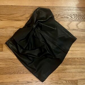 Red Valentino leather mini skirt with bow